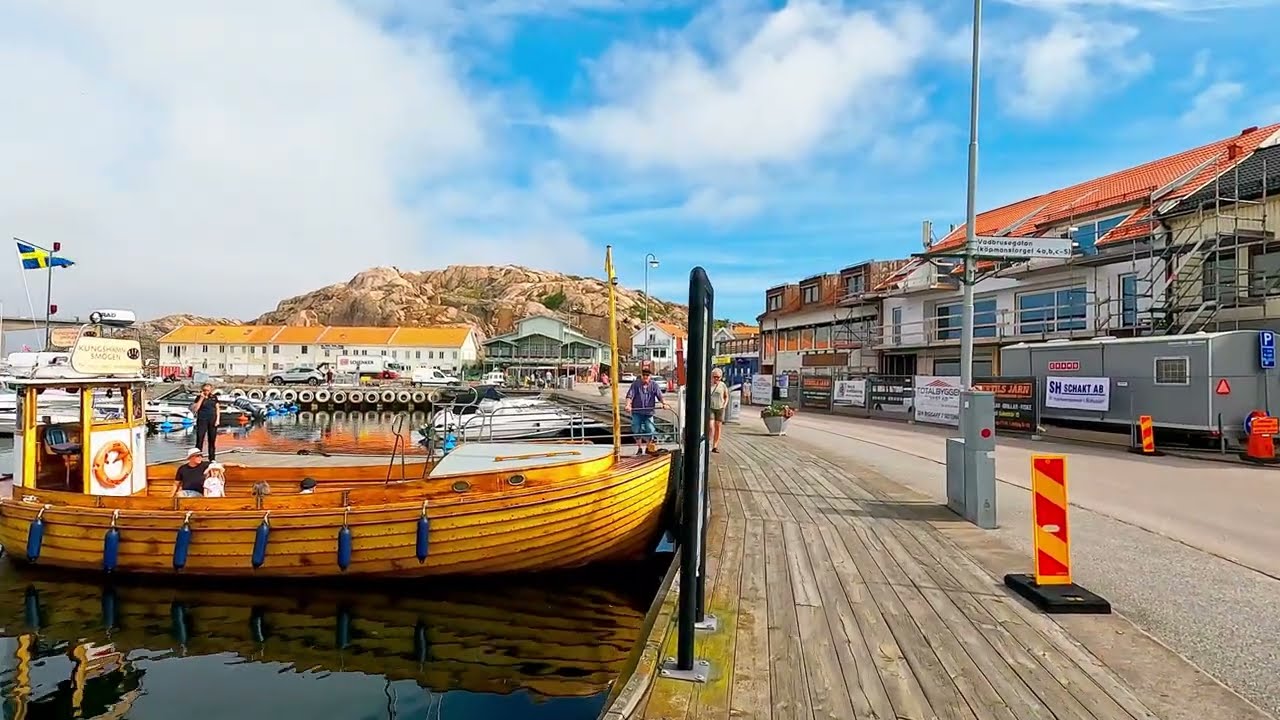 Kungshamn Sweden walk around Hamngatan 4k