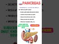 Pancreas Important Points | Nursing Short #medicalshorts #paramedics #viralshorts