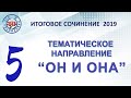 Итоговое сочинение – 2019 Тематическое направление №5 «ОН И ОНА»