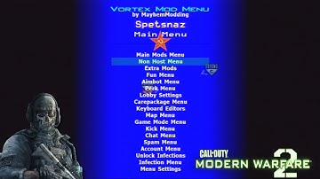 Vortex MW2 USB mod menu PS3 Gameplay