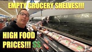 EMPTY GROCERY SUPERMARKET SHELVES!!! HIGH FOOD PRICES!!! SUPPLY SHORTAGES!! Grocery Shopping Vlog