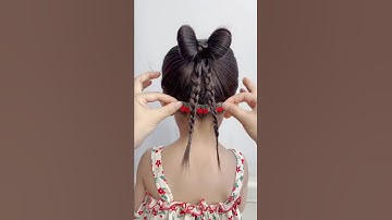 Cách Buộc, Kẹp Tóc Cho Bé Gái |Cách Tết tóc cho bé gái đi học đi chơi #8 | #shorts