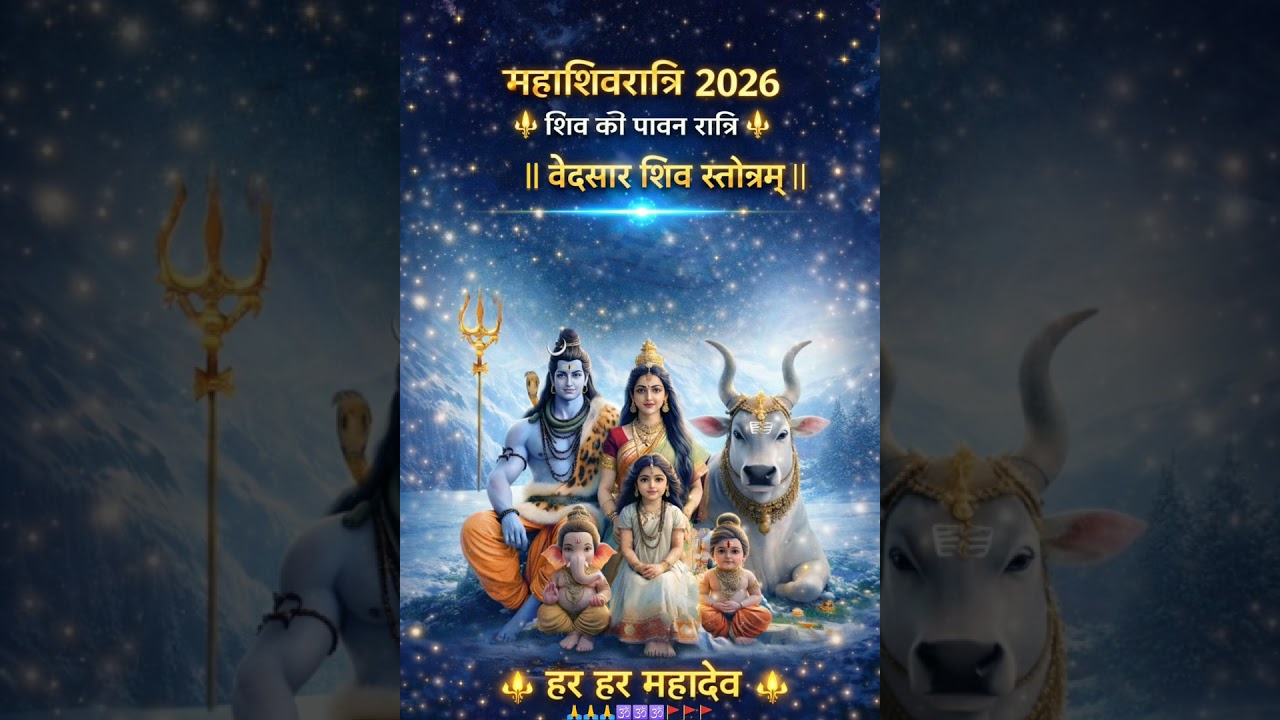 महाशिवरात्रि की आपको हार्दिक शुभकामनाएं||वेदसार शिव स्तोत्र|| जय शिवशक्ति 🙏 🙏🙏🕉️🕉️🕉️🚩🚩🚩#भक्ति #भजन 