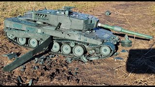 Leopard 2A4 из пластилина ломаю всякими приблудами