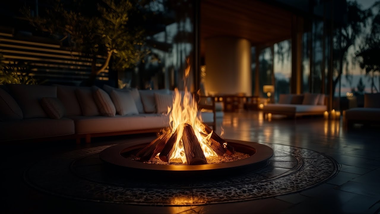 Fireplace with Soft Wind – Relaxing Fire for Deep Sleep (3 Hours)