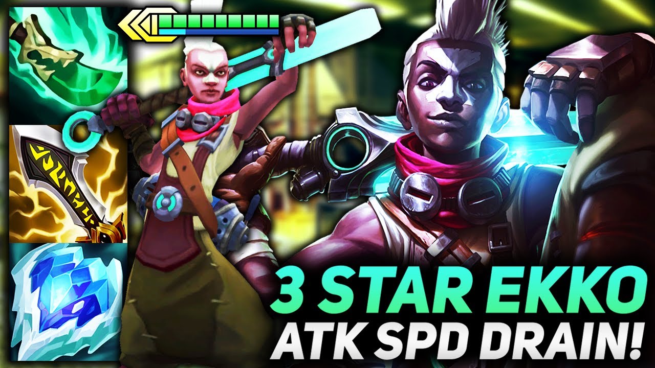 3 STAR EKKO AOE FORCEFIELD ULT ATK SPD DRAIN IN KAT 20/20!! | Teamfight Tactics Patch 11.23