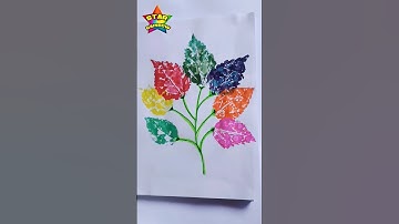 Leaf printing 🍂 | #hibiscusleaf #printart #easypaintingforbegginers #leafpainting #ytshort