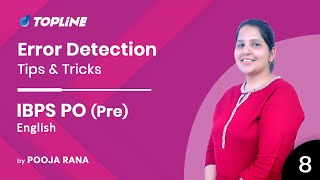 Error Detection | English Tips & Tricks for Bank & IBPS PO PRE by Pooja Mam