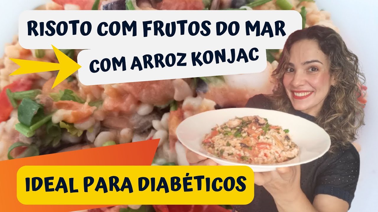 Risoto Com Frutos Do Mar Feito com Arroz Konjac Para Diabéticos