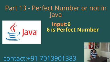 Perfect Number or not in Java - Part 13