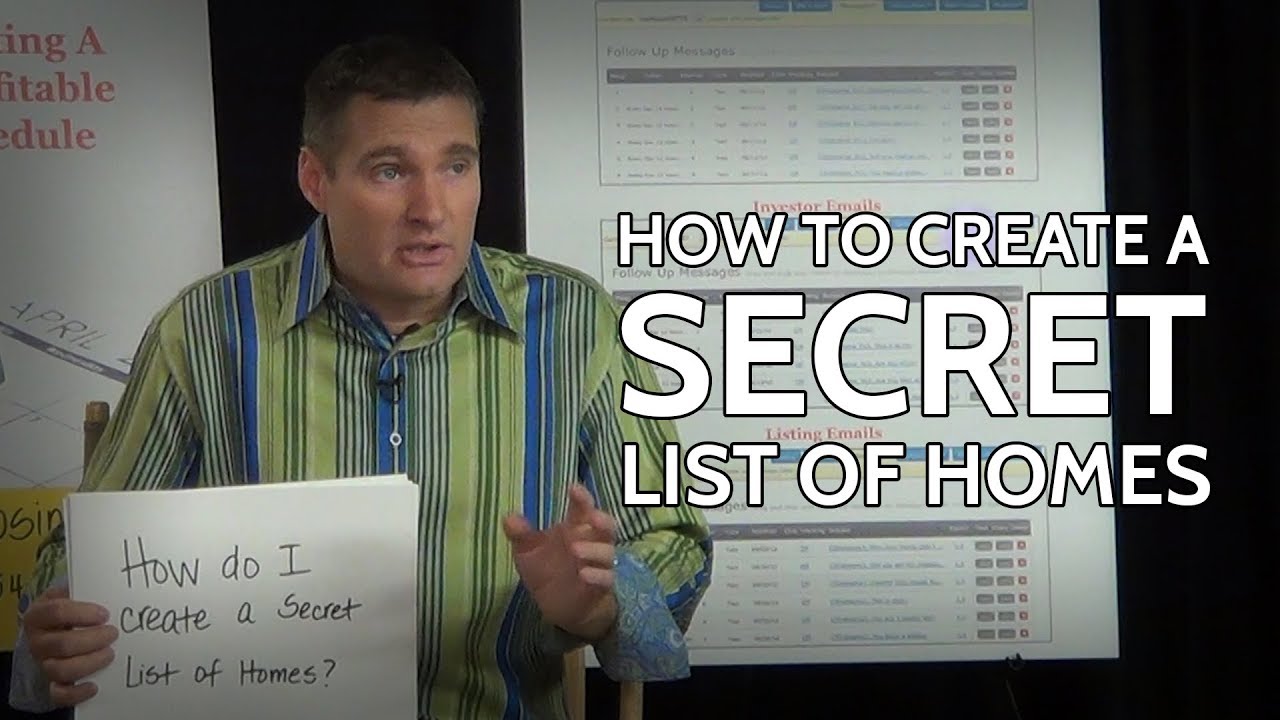 How to create a secret list of homes Greg Luther Coaching YouTube