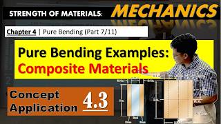 Chapter 4 (Part 7/11) | Pure Bending: Composite Materials Examples [Concept Application 4.3]