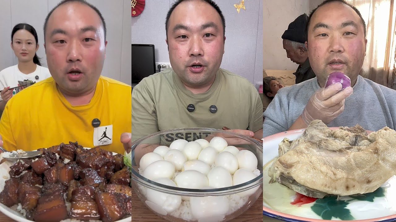 Mukbang # Part 218: Eat Sea Conch pig brain 🧠 belly pork bone head pig #mukbang #food #foodie #meat 