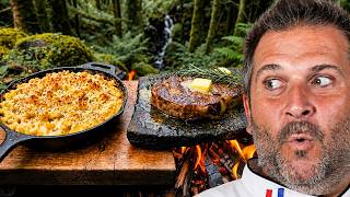 French Chef Reacts to Campfire Steak & Mac and Cheese
