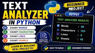 Text Analyzer in Python | Count Words, Characters, Lines & Vowels | Beginner Python Project