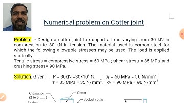 Numerical on Cotter Joint | Machine Design Practice-1 |