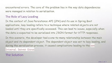 Resolving 500 Internal Server Error Caused by Lazy Loading in Spring Boot Serialization