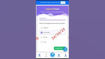 SPARROW NETWORK DAILY (24/10/25) QUIZ ANSWERS 🔥 SPARROW NETWORK QUIZ TODAY  !! #Sparrownetwork