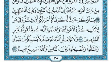 سورة البقرة مكررة عشر مرات - ماهر المعيقلي - مكتوبة - حفظ القرآن الكريم - الصفحة 35