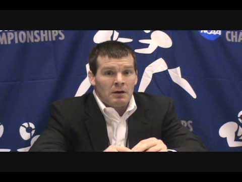 Coach Tom Brands (Iowa) press conference after Iowa won the 2009 NCAA team title