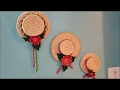 Decoraciones navideñas: sombreros hechos de cuerda para colgar en pared
