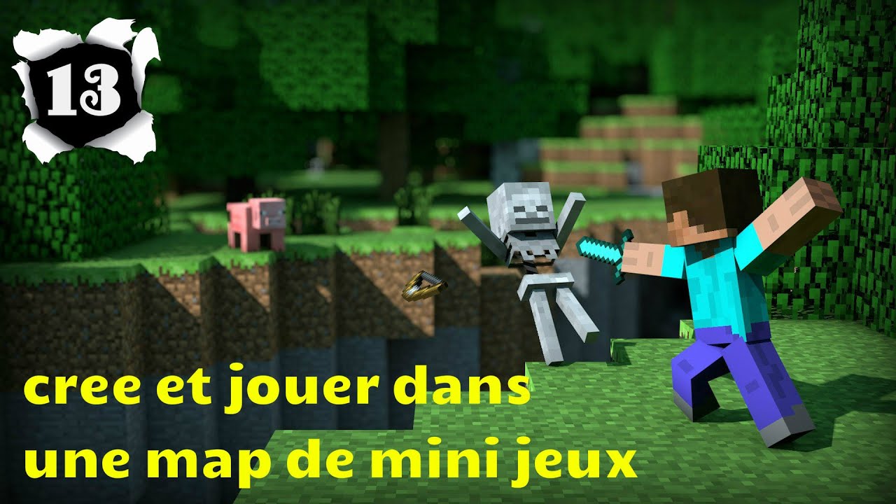 [minecraft] crée et jouer dans une map de mini jeux ep13 (parcours du