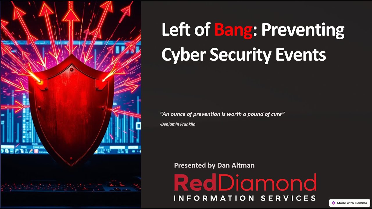 Left of Bang: Preventing Cyber Security Events