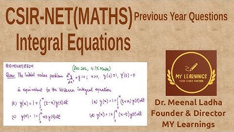 Integral equation to IVP, UGC NET Question (Q.ID.M(NET)IE32M)
