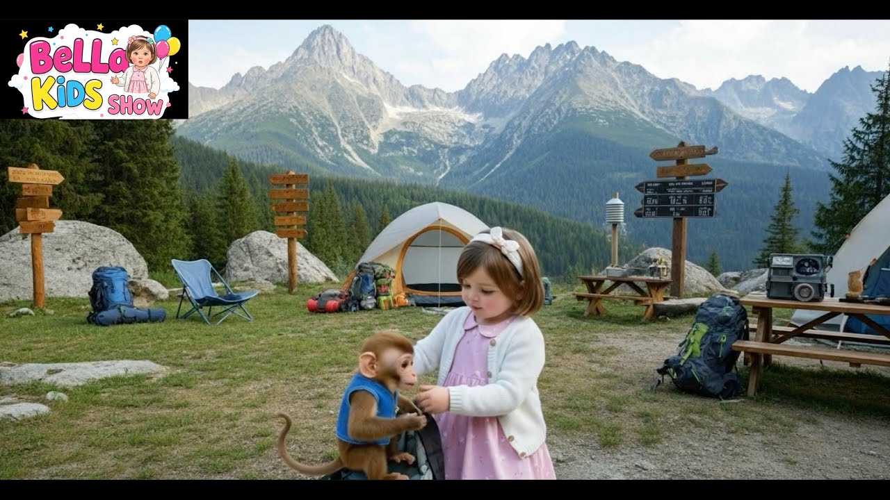 ⛰️👧🐒 Bella & Monkey's Mountain Adventure Ep9 | Hiking Safety, Wildlife & Summit Success | Kids Video