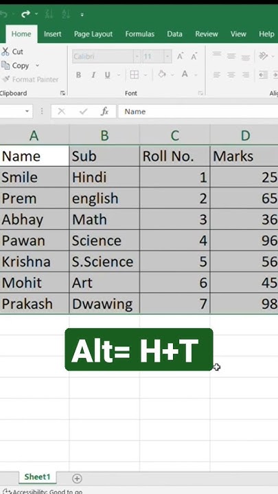 shorts-how-to-create-automatic-table-shortcut-key-in-excel