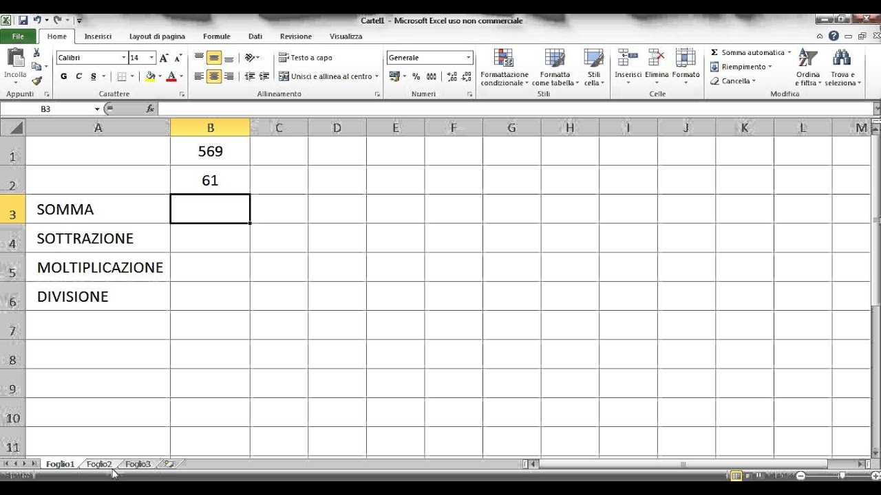Microsoft Excel 2010 Italiano Primi passi con formule matematiche