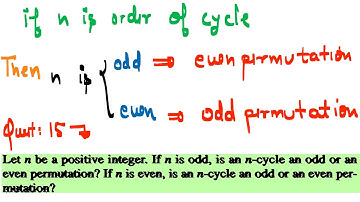 If N is odd is an n-cycle an odd or an even permutations? N is Even an odd or an even permutations?
