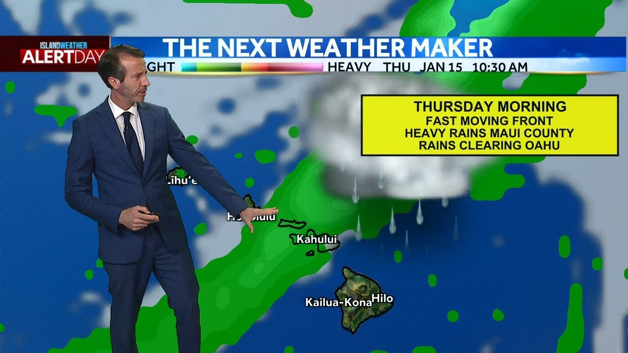 Thursday Weather Forecast | Fast-moving front brings heavy rain during a Weather Alert Day
