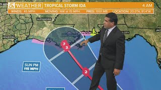 Latest Ida forecast shows landfall in Louisiana on anniversary of Hurricane Katrina