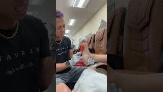 Labubu client using her cheese grater! #pedicure #nailtech #footfile