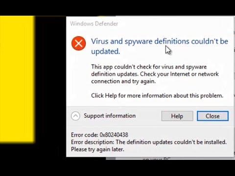 How To Fix Error Code 0x80240438 Virus And Spyware Definitions Couldn't Be Updated