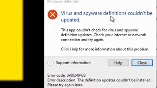 How to fix error code 0x80240438 Virus and spyware definitions couldn&#39;t be updated