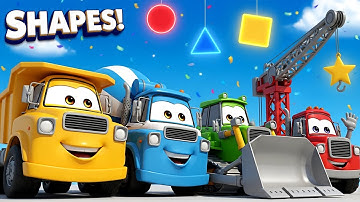 Shape Trucks Song 🚛 | Learn Shapes with Construction Vehicles for Kids! + More Nursery Rhymes