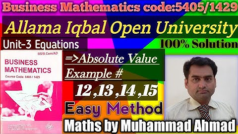 @muhammadahmadmathematician3264 |AIOU Business Mathematics 1429|Unit-3 Example No.12,13,14,15|