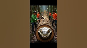 rescue giant python in wood trunk😮😮😮#animals #funny #shorts #fuzzycats