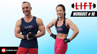 LIFT SERIES #10 💪 Home Barbell Workout, Full Body ✅ by Coach Ali (Dumbbell Compatible)