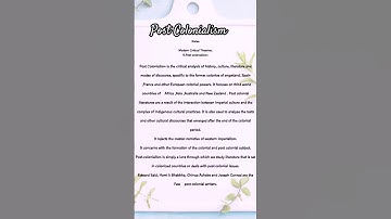 Post Colonialism|| Modern Critical Theories #literature #youtubeshorts #education