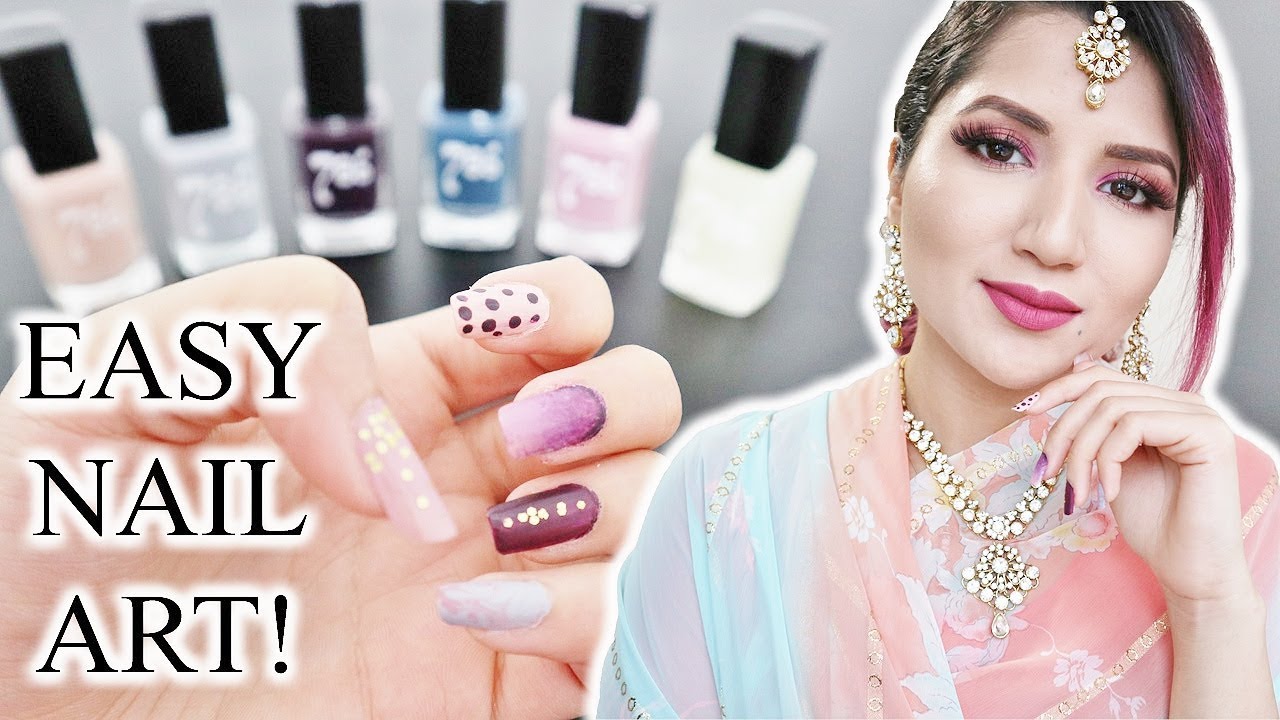 QUICK & EASY NAIL DESIGNS using 786 HALAL NAIL POLISH YouTube