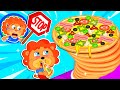 Lion Family | No More Junk Food! - Learn Healthy Food Choices With Pizza Tower | Cartoon for Kids