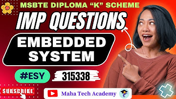 IMP Questions for EMBEDDED SYSTEM For MSBTE Diploma 5th Sem  #315338  AO/ DE/ EJ/ EK/ ET/ EX/ IE/ TE