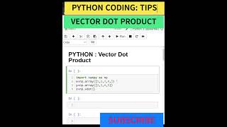 PYTHON NUMPY VECTOR DOT PRODUCT| CROSS PRODUCT #youtubeshorts #shorts #viral #coding#pythontutorial