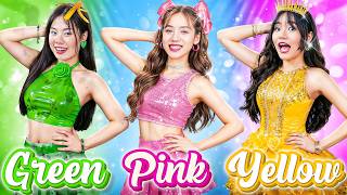 Poor Green Vs Rich Yellow Vs Giga Rich Pink At One Colored Dance Challenge!