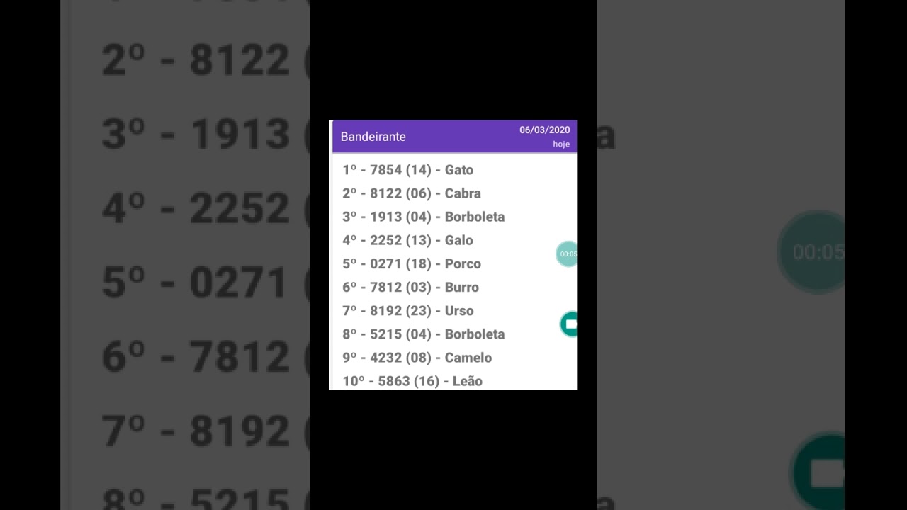 Resultado do jogo do bicho bandeirante 06.03.20 - YouTube