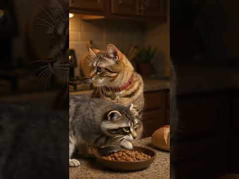 'Кот vs Енот: Битва за Еду! 😼🦝 #shorts'