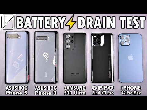 Asus ROG Phone 5 vs ROG 3 / S21 Ultra / OPPO Find X3 Pro / iPhone 12 Pro Max Battery Life DRAIN Test